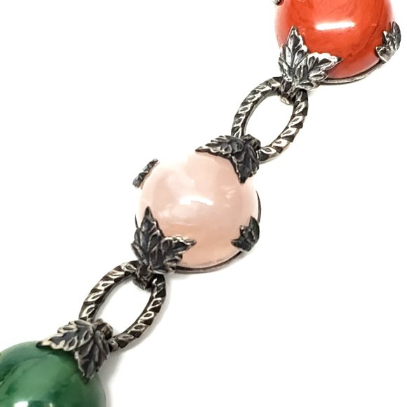 Sterling Silver Multi-Stone Link Bracelet #7493 - Picture 5 of 7